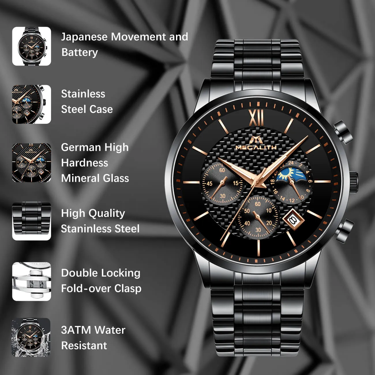 8025M | Quartz Men Watch | Stainless Steel Band