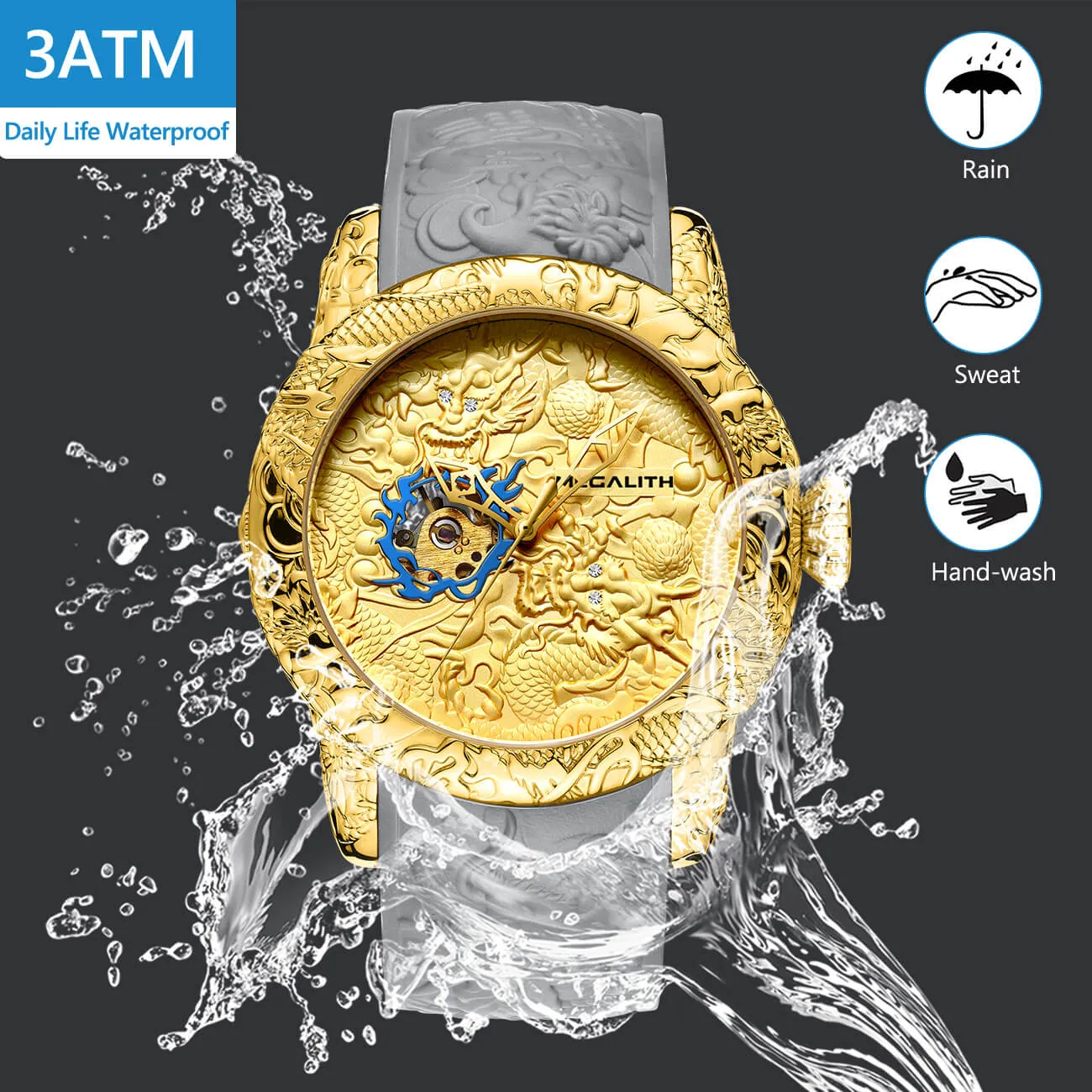 8041M | Mechanical Men Watch | Rubber Band