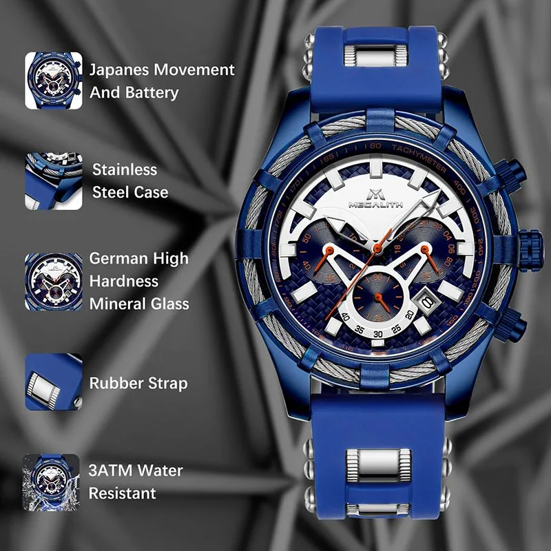 8042M | Quartz Men Watch | Rubber Band