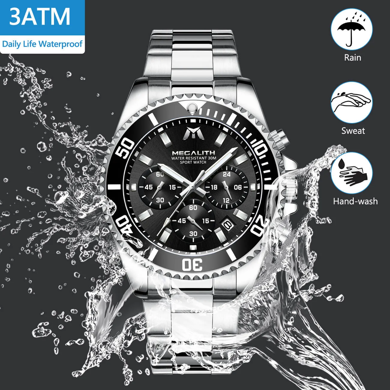 8046M | Quartz Men Watch | Stainless Steel Band