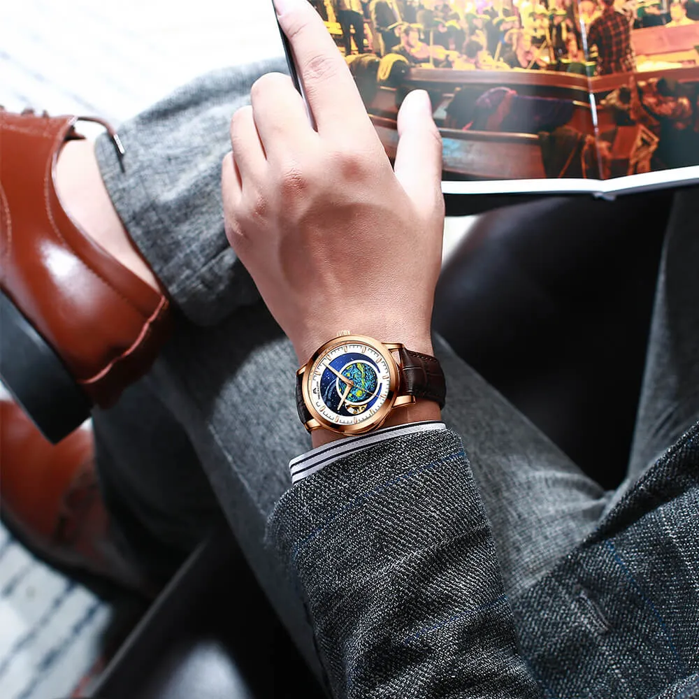 8213M | Mechanical Men Watch | Leather Band