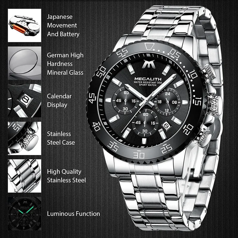 8218M | Quartz Men Watch | Stainless Steel Band