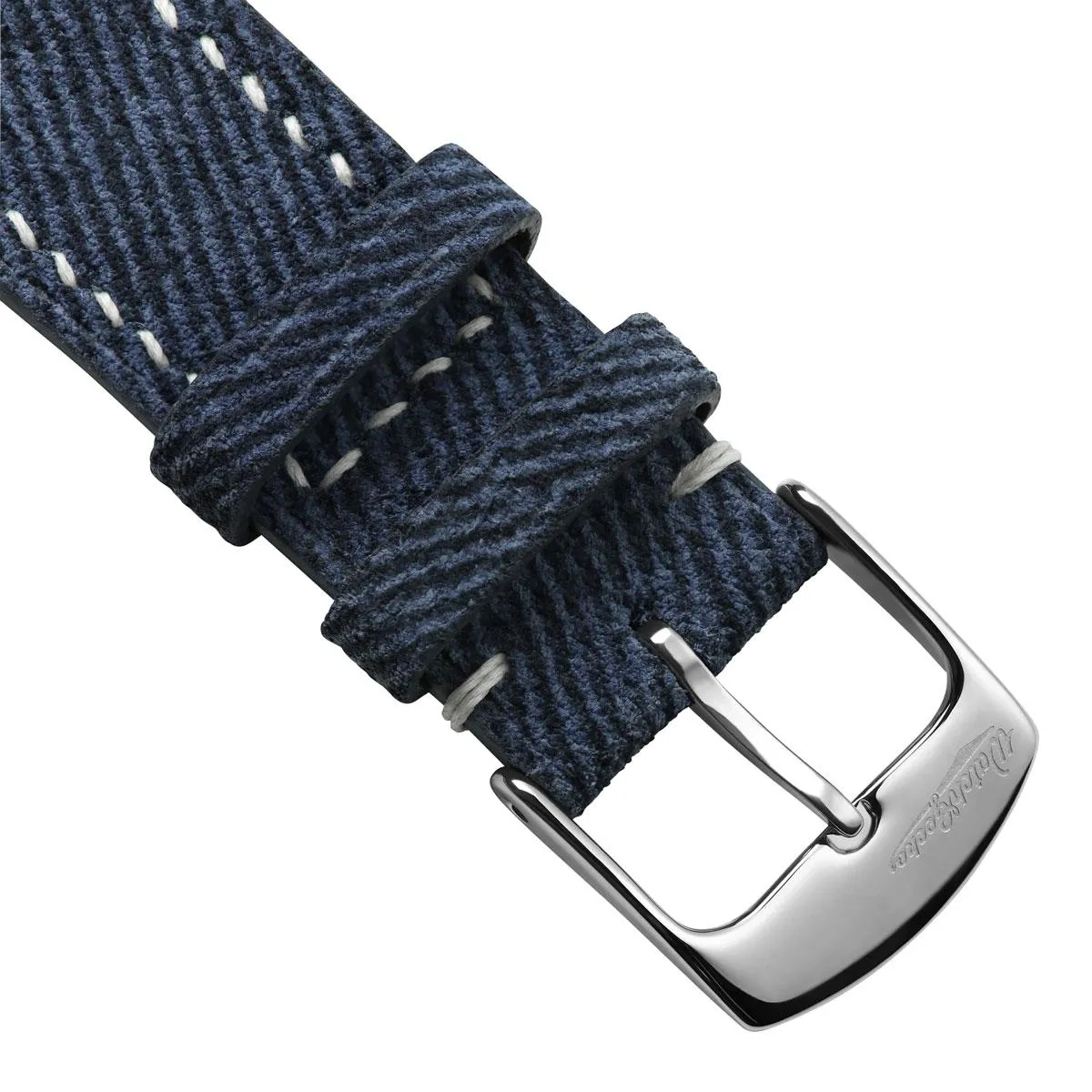 Arbour Hand-Stitched Denim Design Genuine Leather Watch Strap - Navy Blue