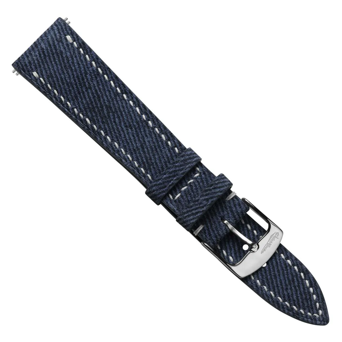 Arbour Hand-Stitched Denim Design Genuine Leather Watch Strap - Navy Blue