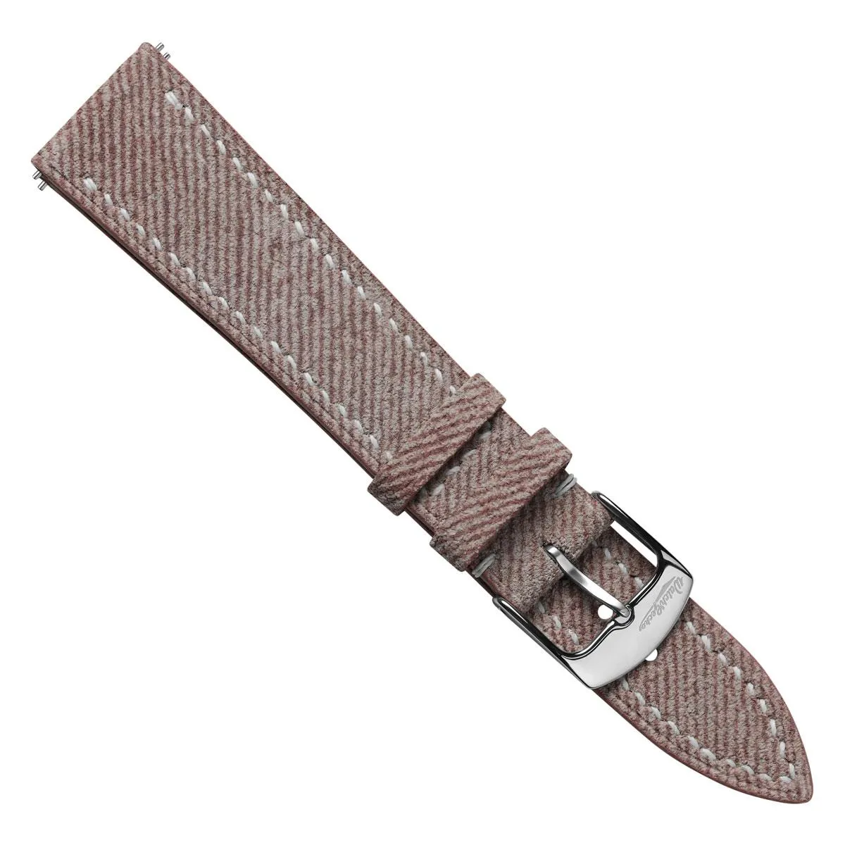 Arbour Hand-Stitched Denim Design Genuine Leather Watch Strap - Quartz Pink