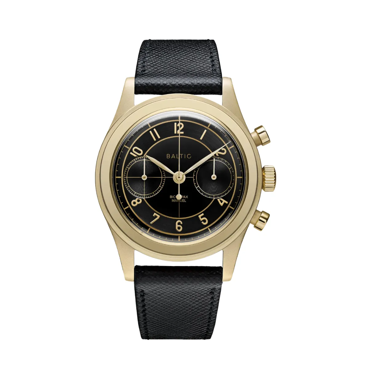 BALTIC BICOMPAX 002 GOLD PVD (STITCHED SAFFIANO BLACK)