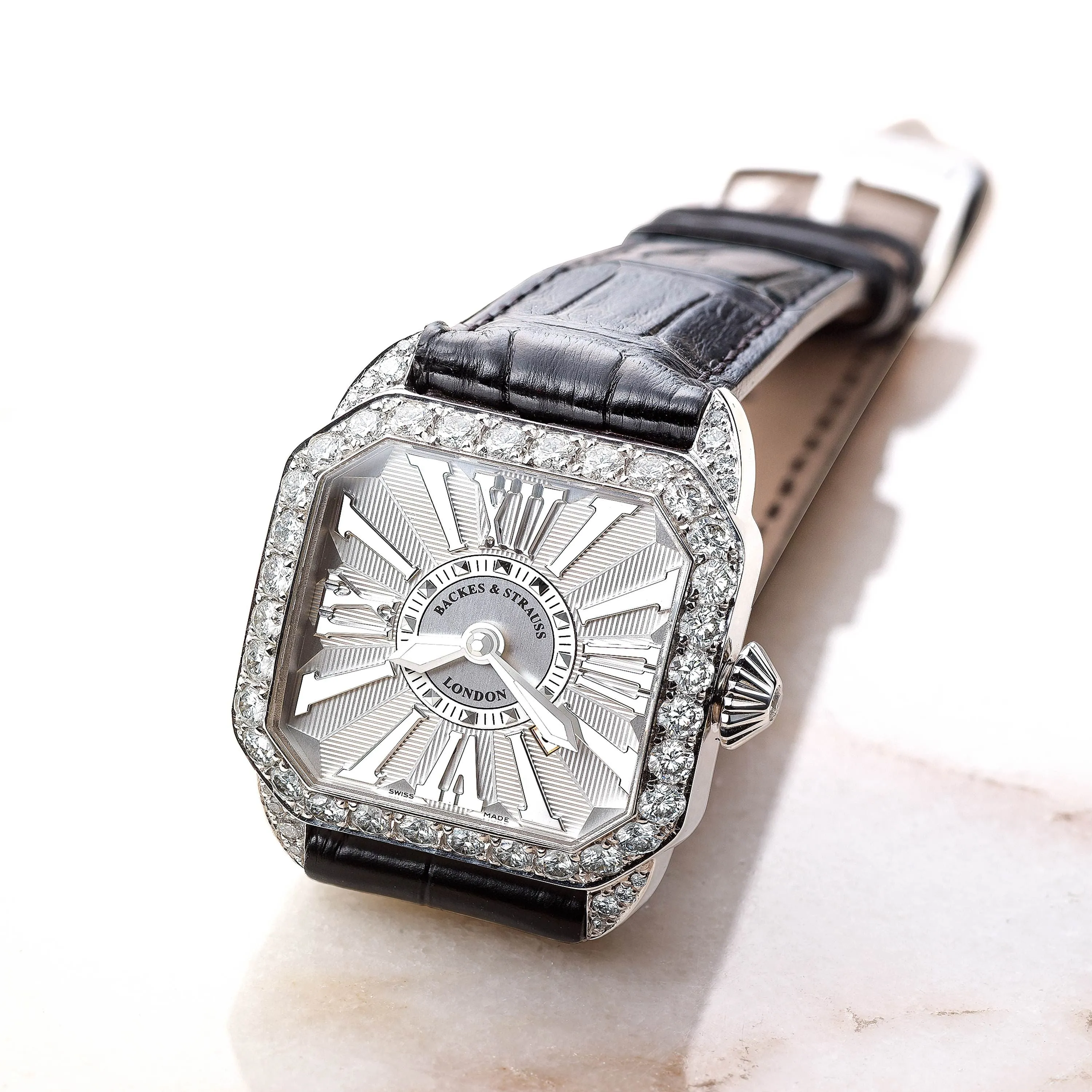 Berkeley 40 Luxury Diamond Watch for Men - 40 mm 18kt White Gold - Backes & Strauss