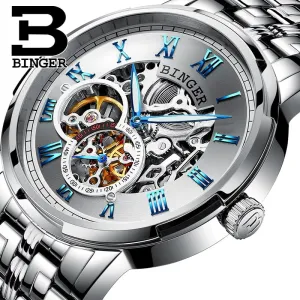 Binger Swiss Skeleton Mechanical Men's Watch B 5036