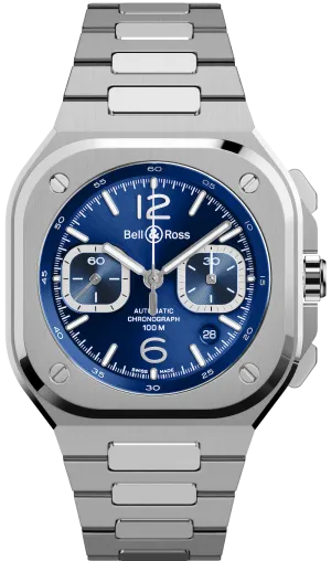 BR Watch BR 5 Chrono Blue Steel Bracelet