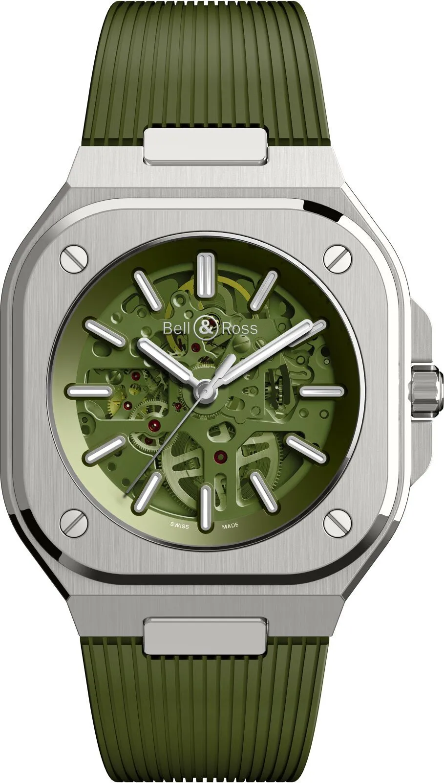 BR Watch BR 5 Skeleton Green Rubber Limited Edition