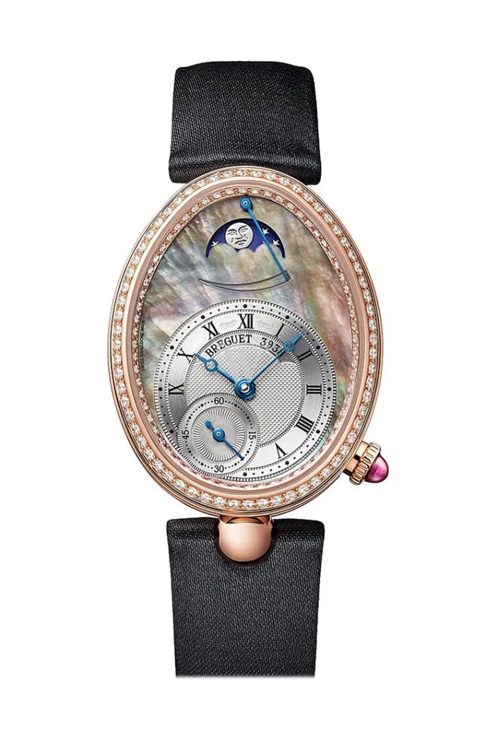 Breguet Reine de Naples Mother of Pearl Dial Rose Gold with Diamond Bezel Black 8908br5t864d00d