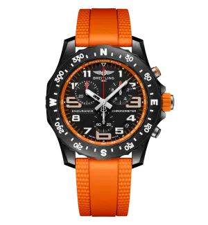 Breitling Endurance Pro 44 Watch with Orange Rubber Strap