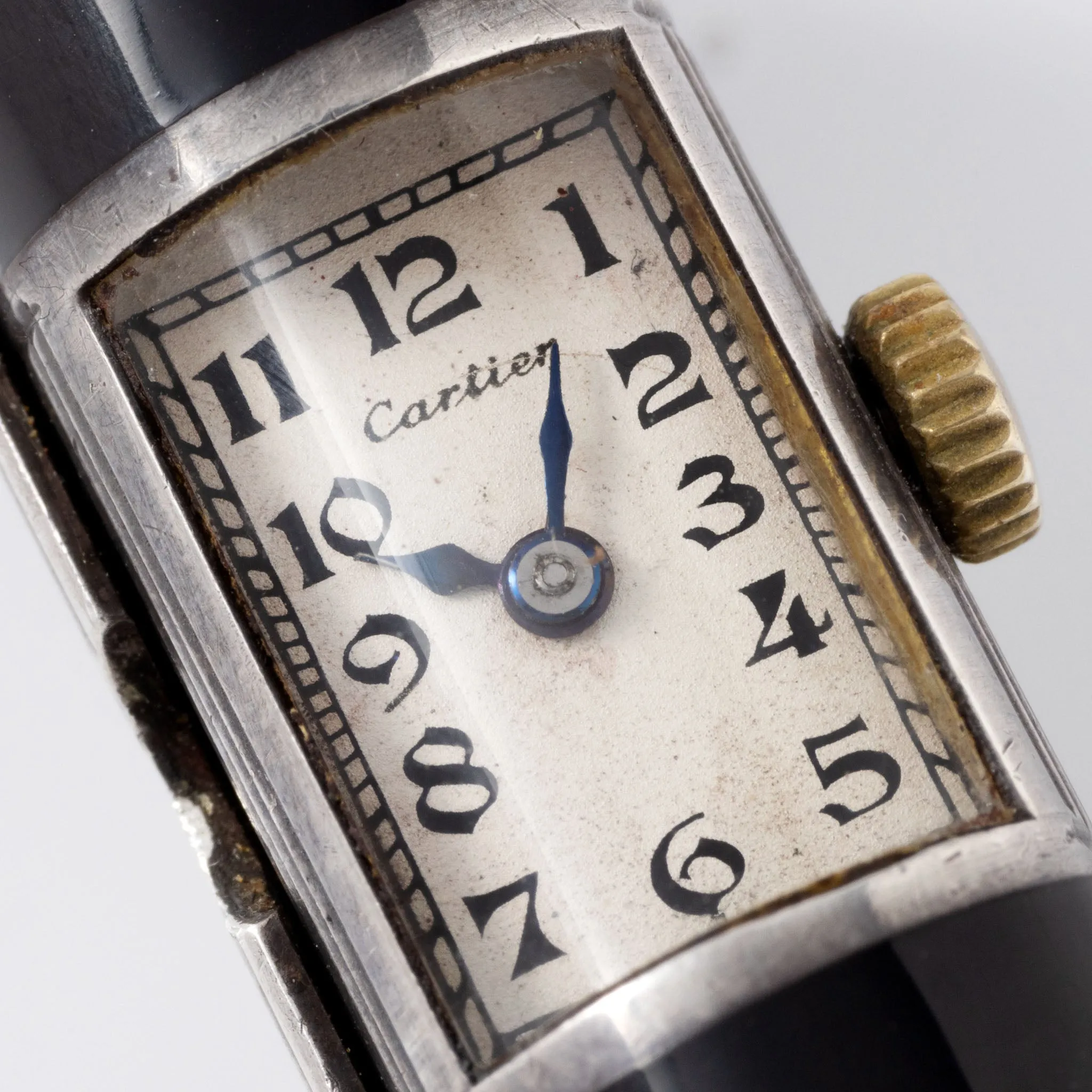 Cartier Art Deco Pencil Watch with Concealed Lighter Sterling Silver