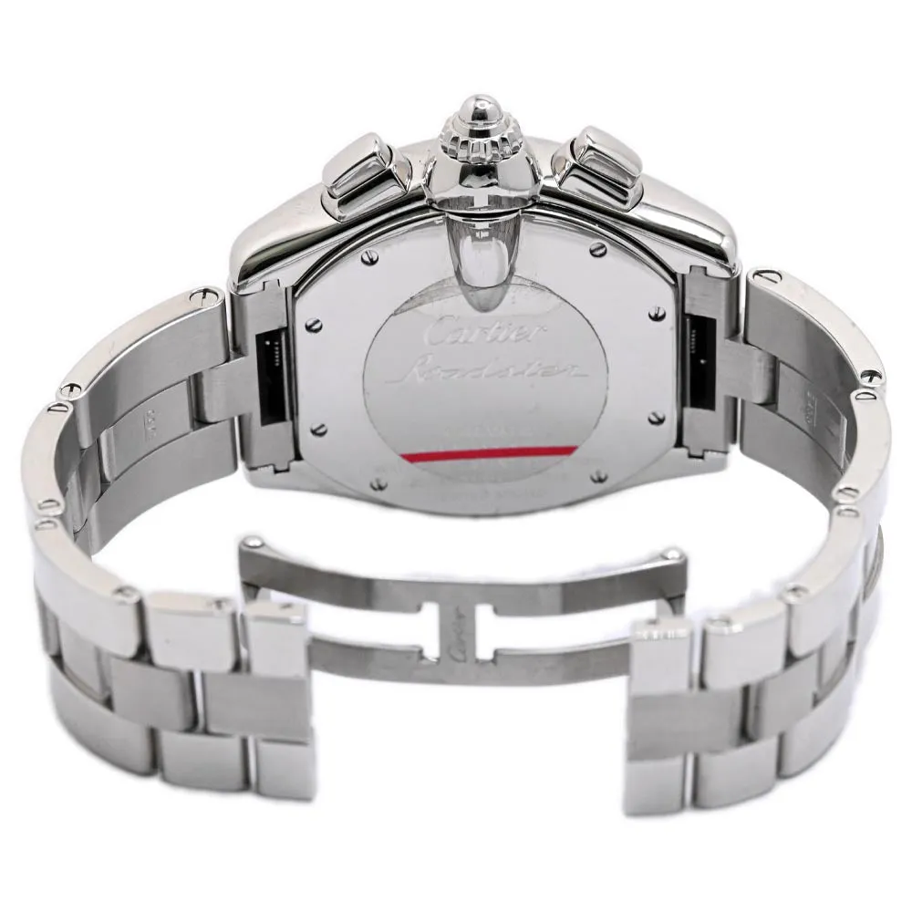 Cartier Men's Roadster XL Chronograph Stainless Steel 49mmx43mm Silver Roman Dial Watch Reference #: W62019X6