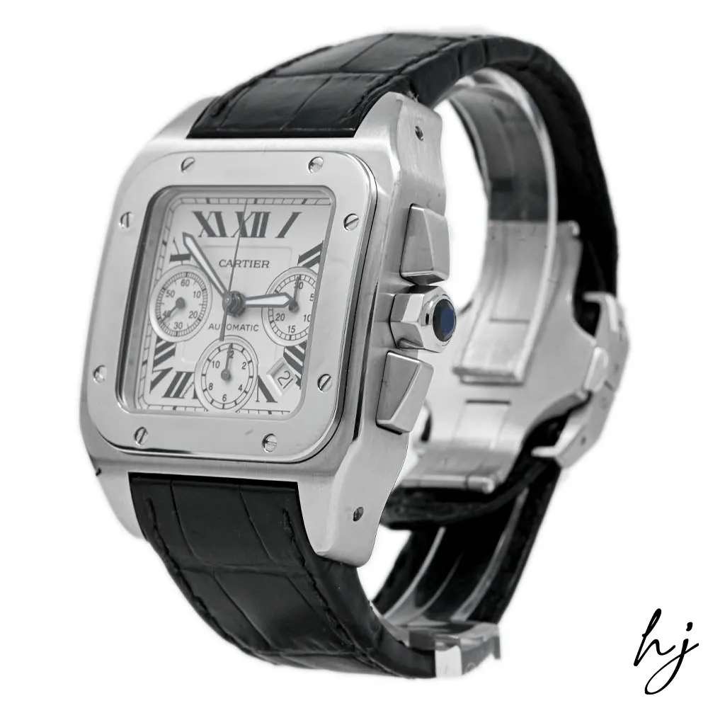 Cartier Men's Santos 100 XL Stainless Steel 41mmx54mm Silver Roman Dial Watch Reference #: W20090X8