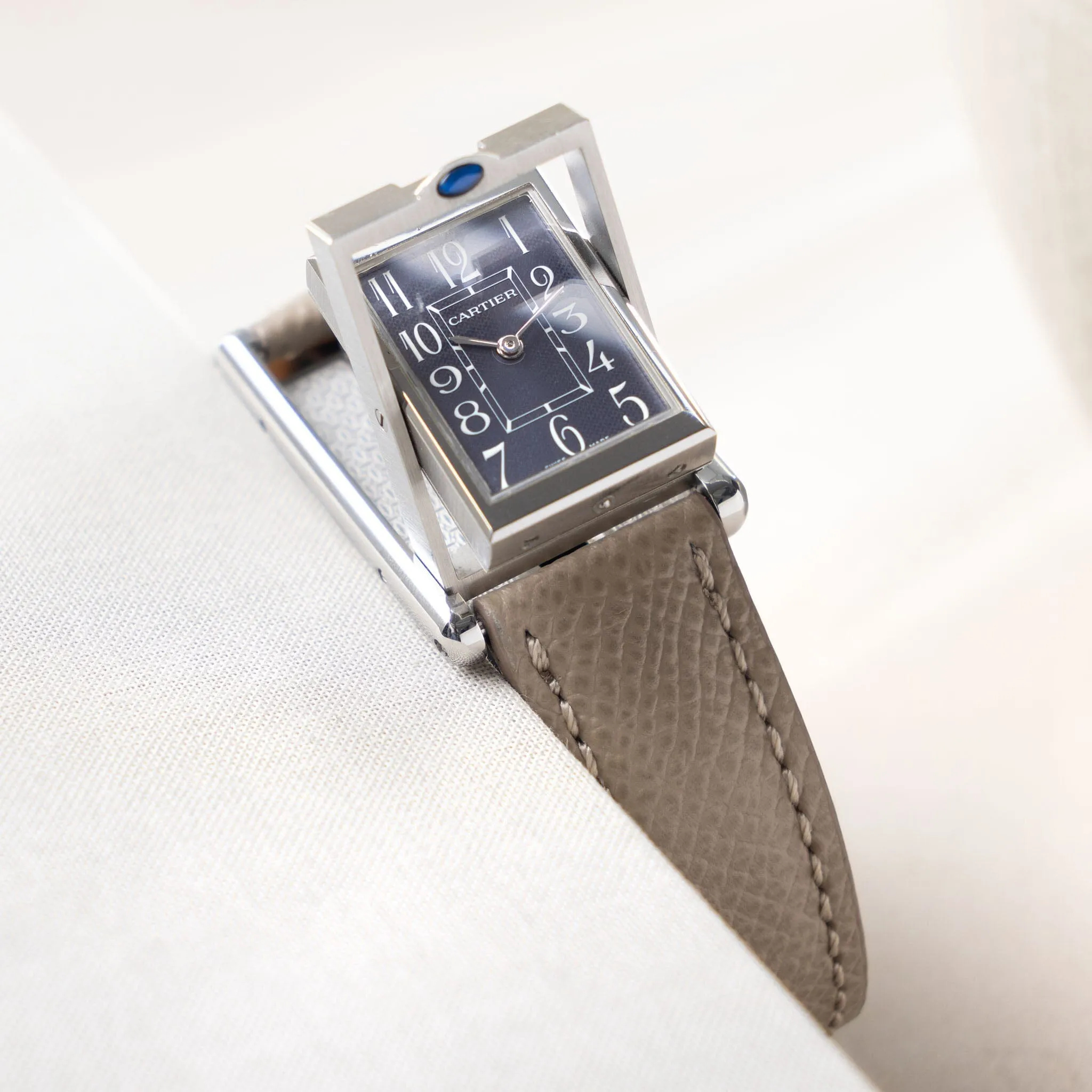 Cartier Tank Basculante Slate Grey Dial Ref 2405