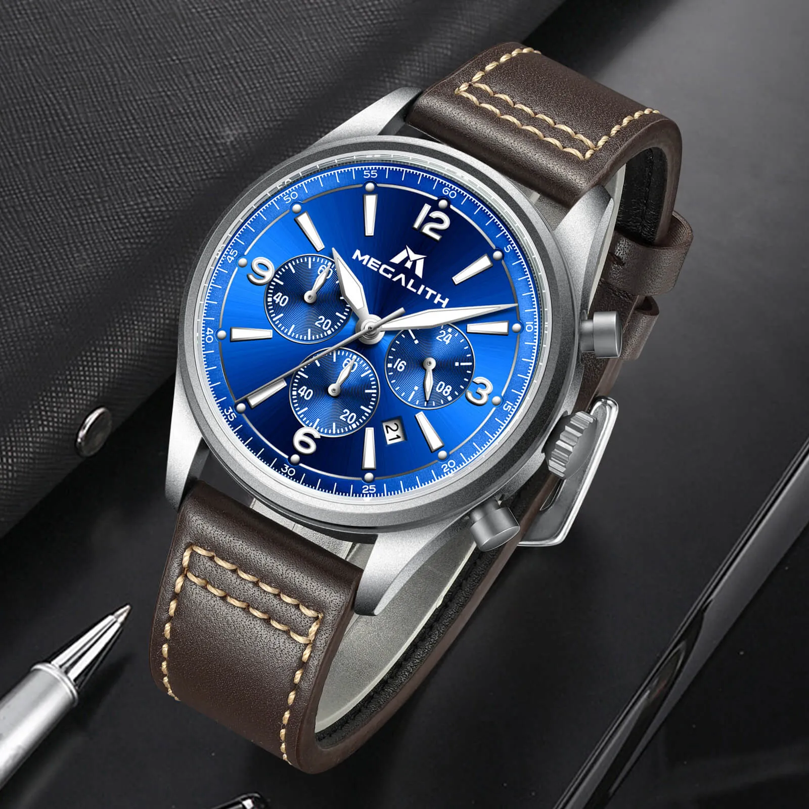 Chronograph Watch | Leather Band | 8246M