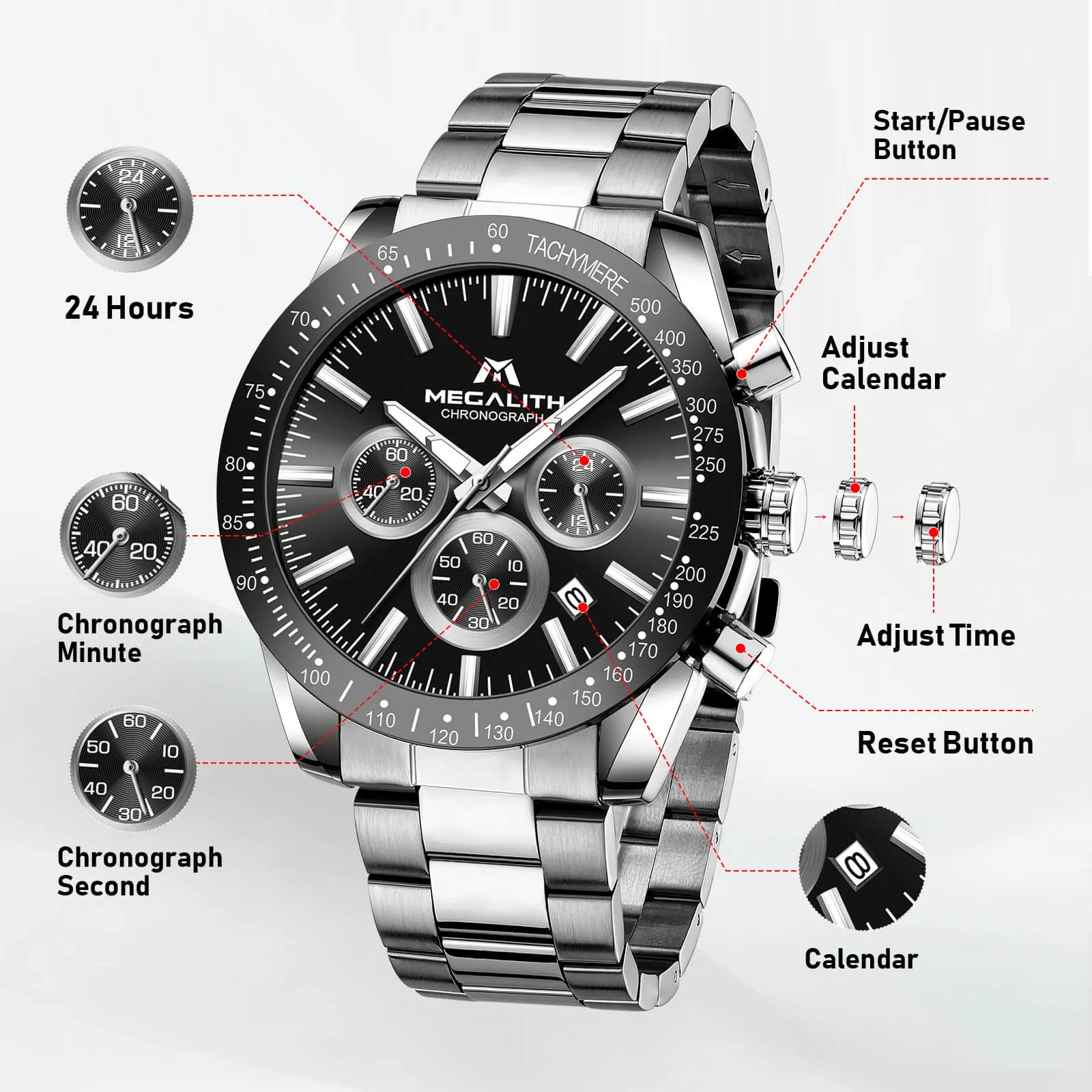 Chronograph Watch | Stainless Steel Band | 8270M