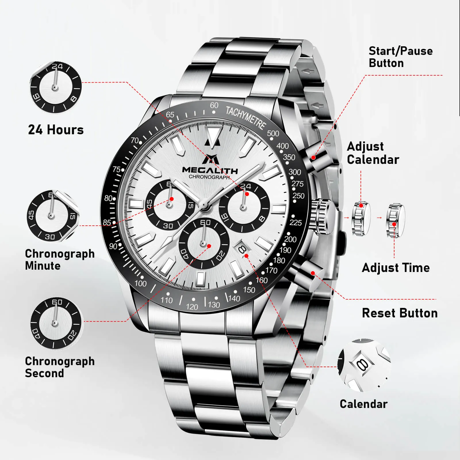 Chronograph Watch | Stainless Steel Band | 8273M