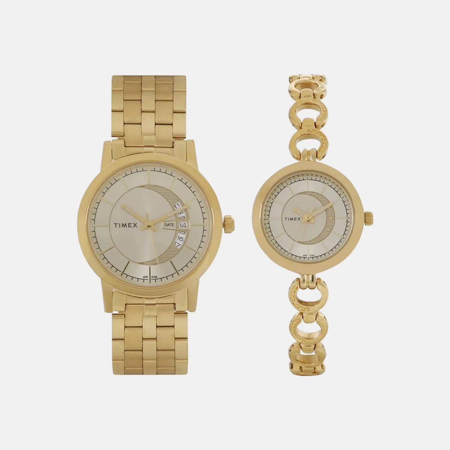 Couple Gold Analog Stainless Steel Watch TW00PR229