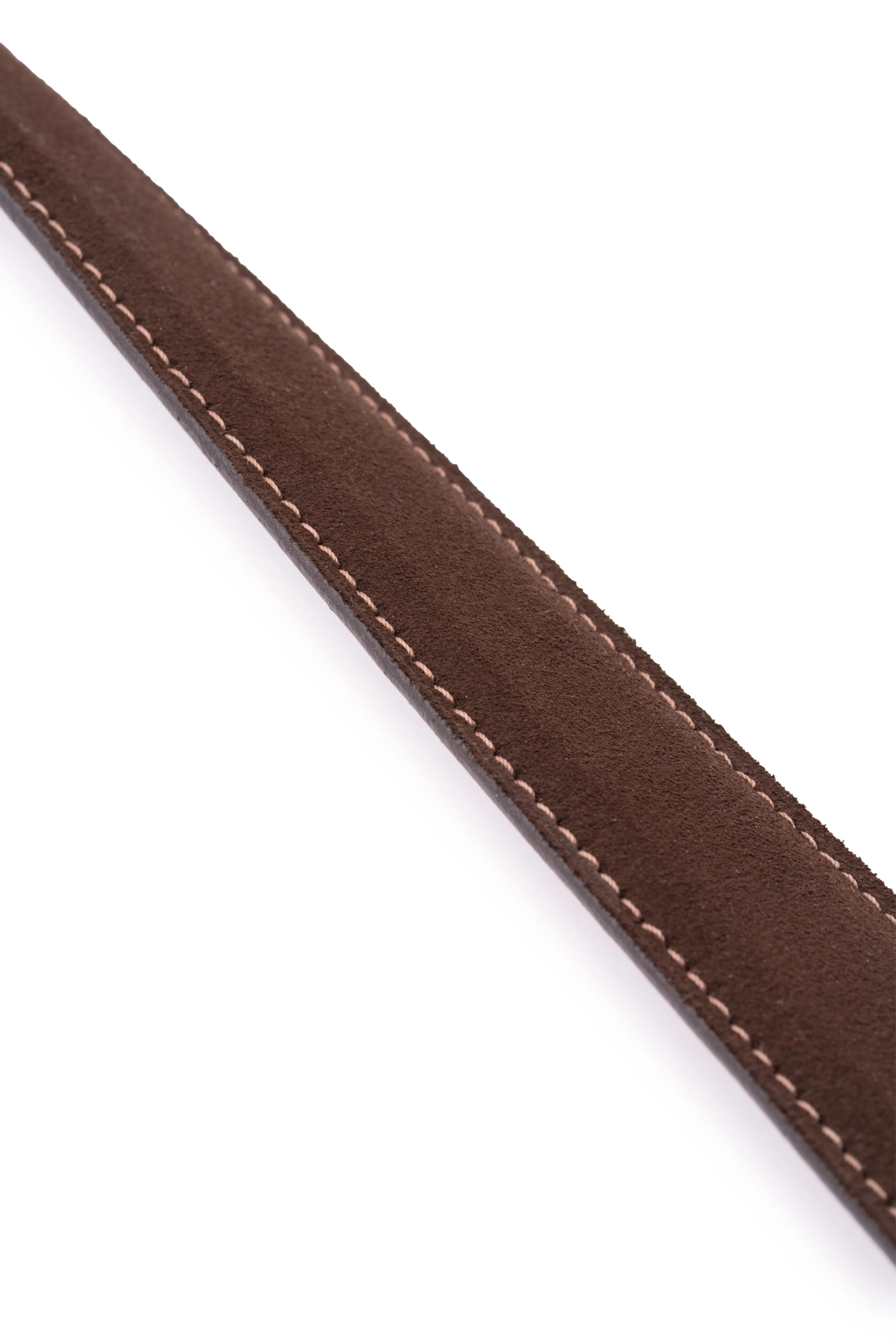 Dark Chocolate Brown Suede Calf Leather Belt