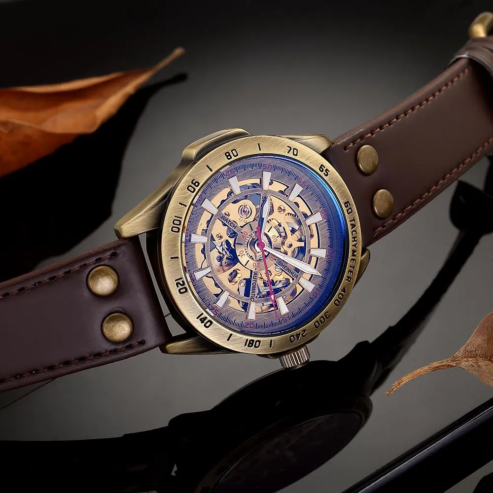 DE CRU Automatic Skeleton Vintage Watch