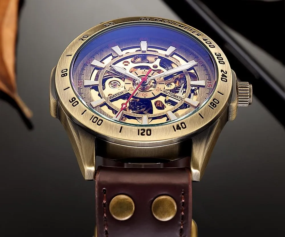 DE CRU Automatic Skeleton Vintage Watch