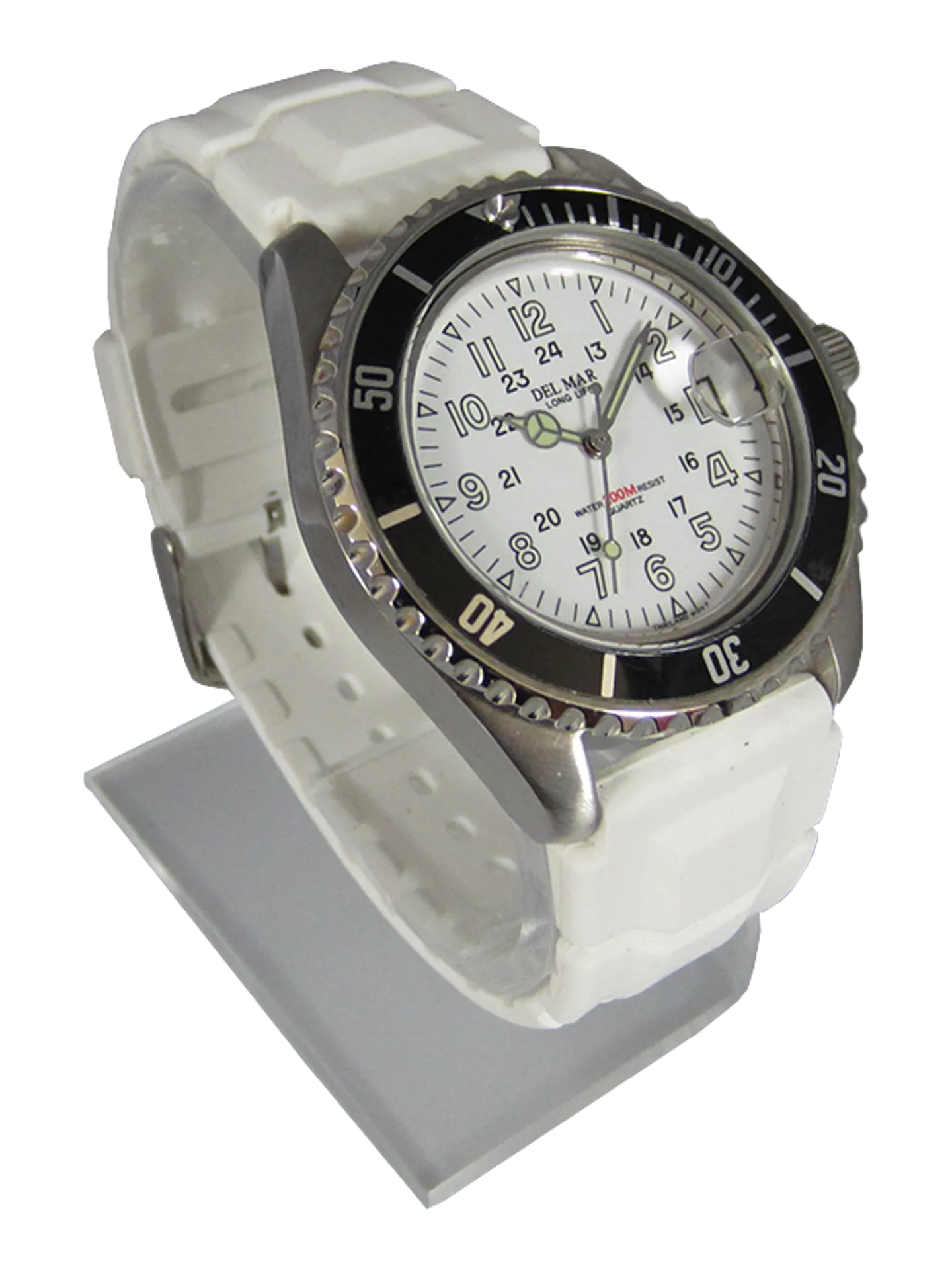 Del Mar Watches Men's Sportstrap: White Dial, 200M Water Resistant Watch #50268