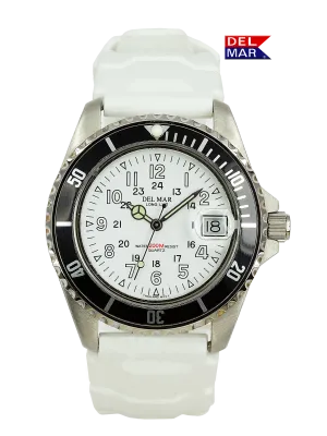 Del Mar Watches Men's Sportstrap: White Dial, 200M Water Resistant Watch #50268