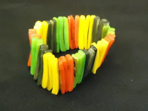 Designer Fashion Bracelet Starnd/String Plastic Female Adult Yellow/Green/Red -- Used