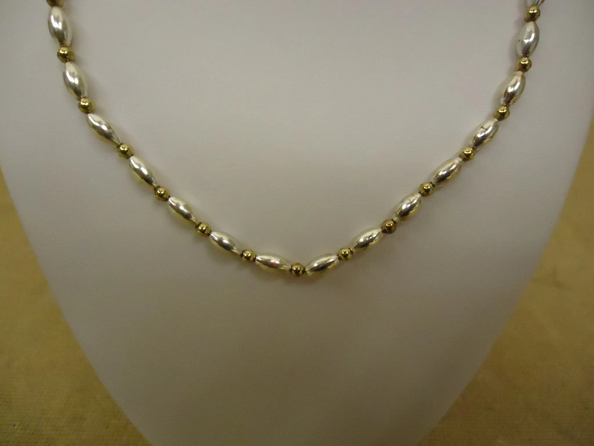 Designer Fashion Necklace 16-18in L Strand/String Metal Female Adult Silver/Gold -- Used