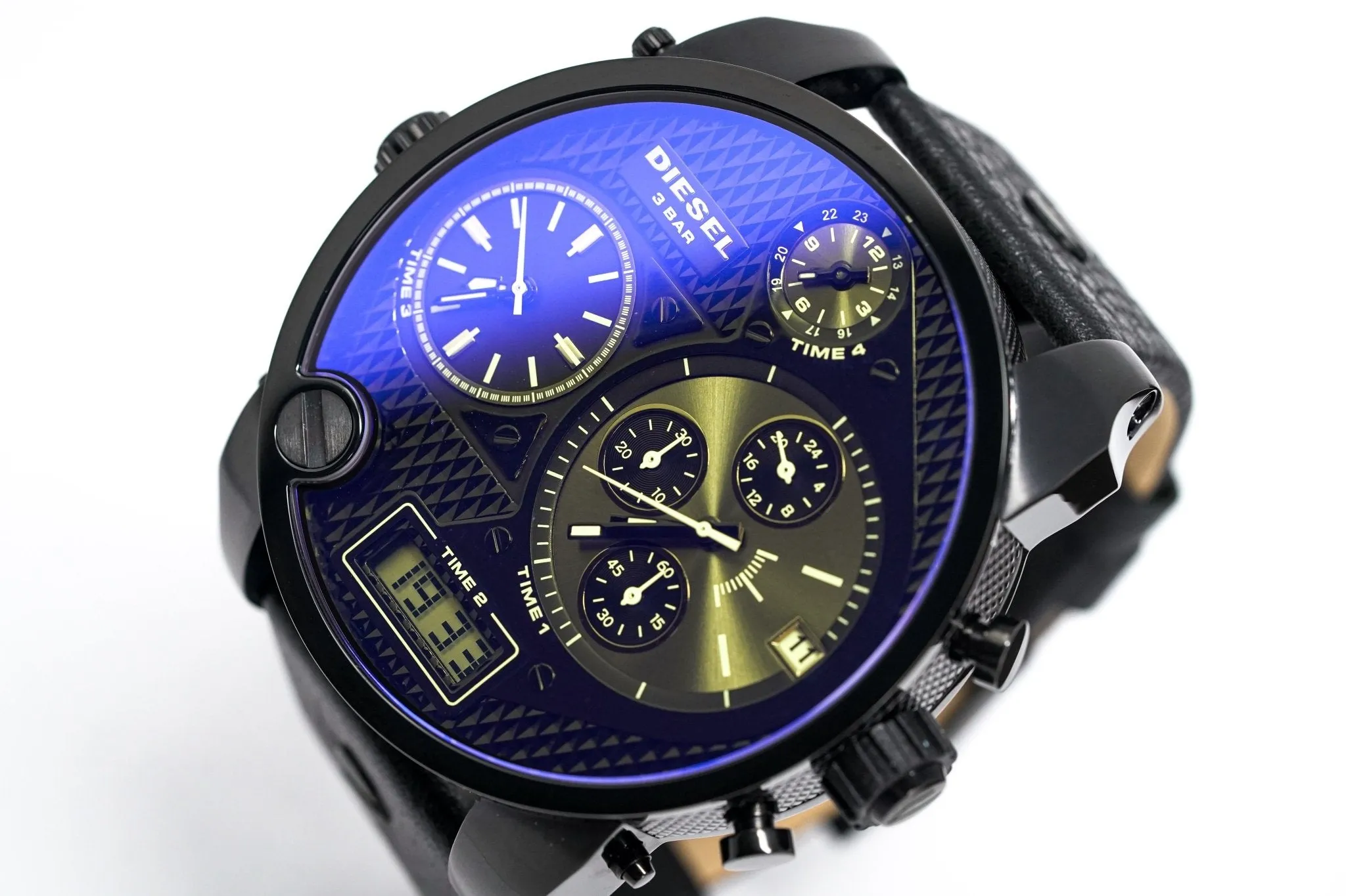 Diesel Men's Chronograph Watch Big Daddy Blue Black DZ7127