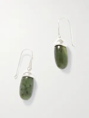 Dripping Stone silver and jade earrings