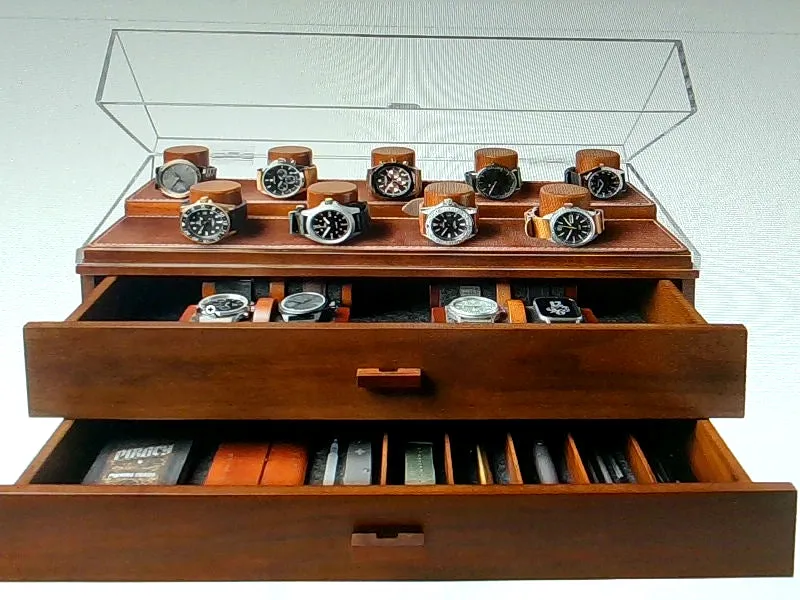 Elegant Wooden Watch Display Case for 17 Watches