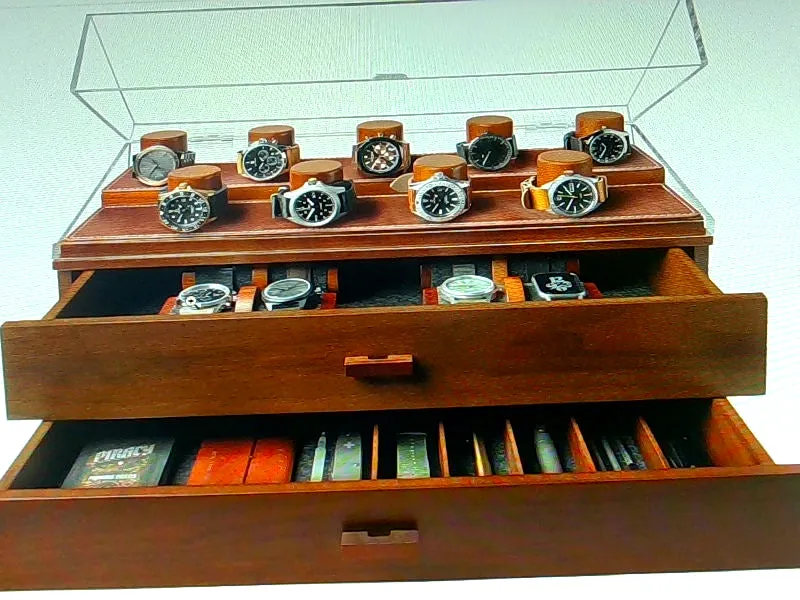 Elegant Wooden Watch Display Case for 17 Watches