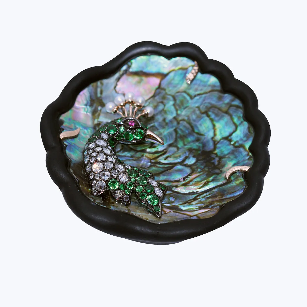 Endless Iridescense Abalone Shell Ring