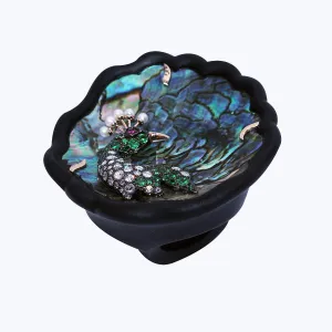 Endless Iridescense Abalone Shell Ring