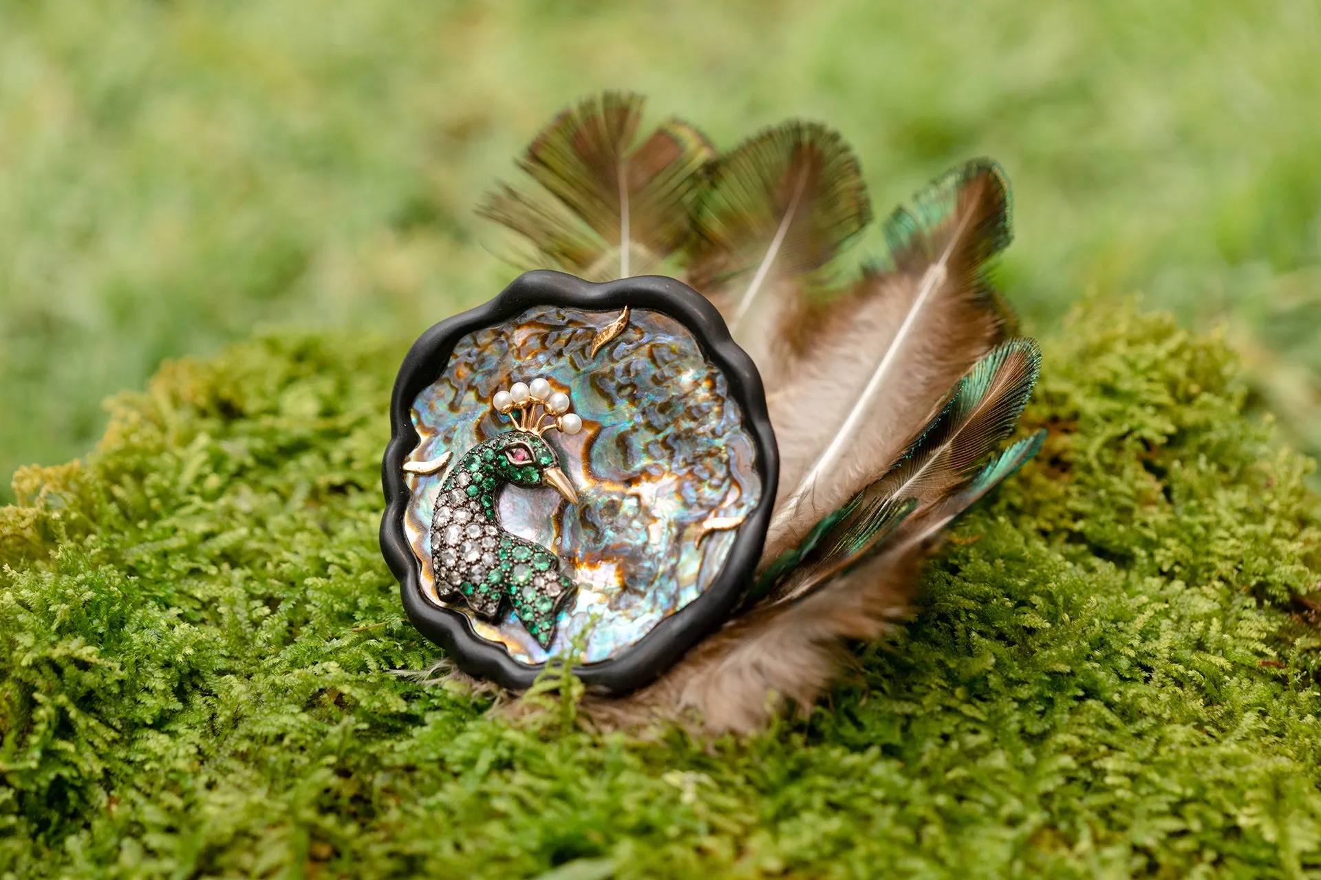 Endless Iridescense Abalone Shell Ring