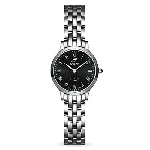 ENICAR Black and Silver Watch #262/30/280aB