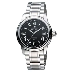 ENICAR Black and Silver Watch #3165/50/321aKB