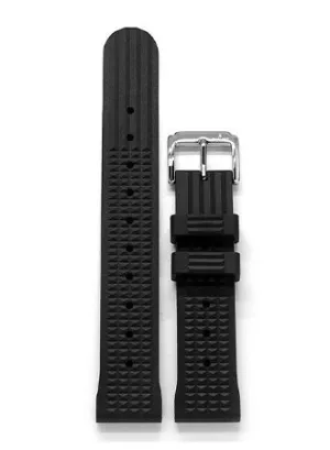 Evant Black Waffle Rubber Strap