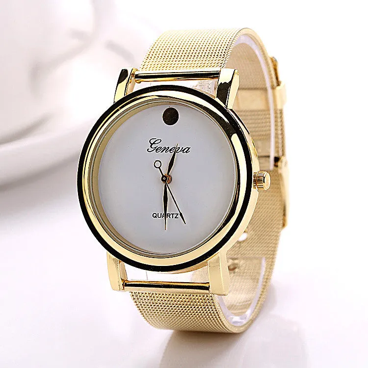 Fashion New Casual Fashion Geneva Business Stainless Steel Waterproof Wristwatch Dress Watches Geneva Watches Watch