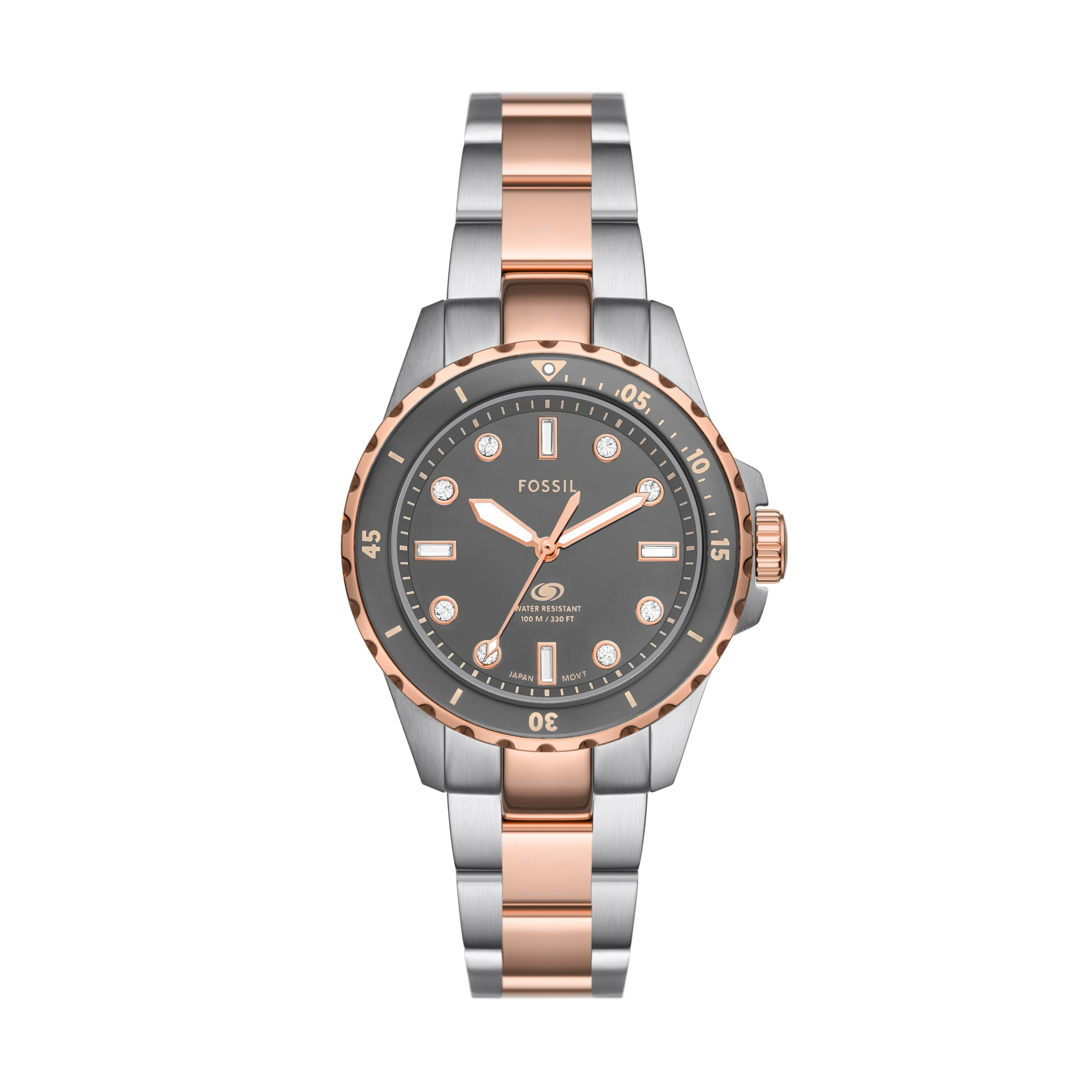 Fossil Blue Dive Three-Hand Two-Tone Stainless Steel Watch