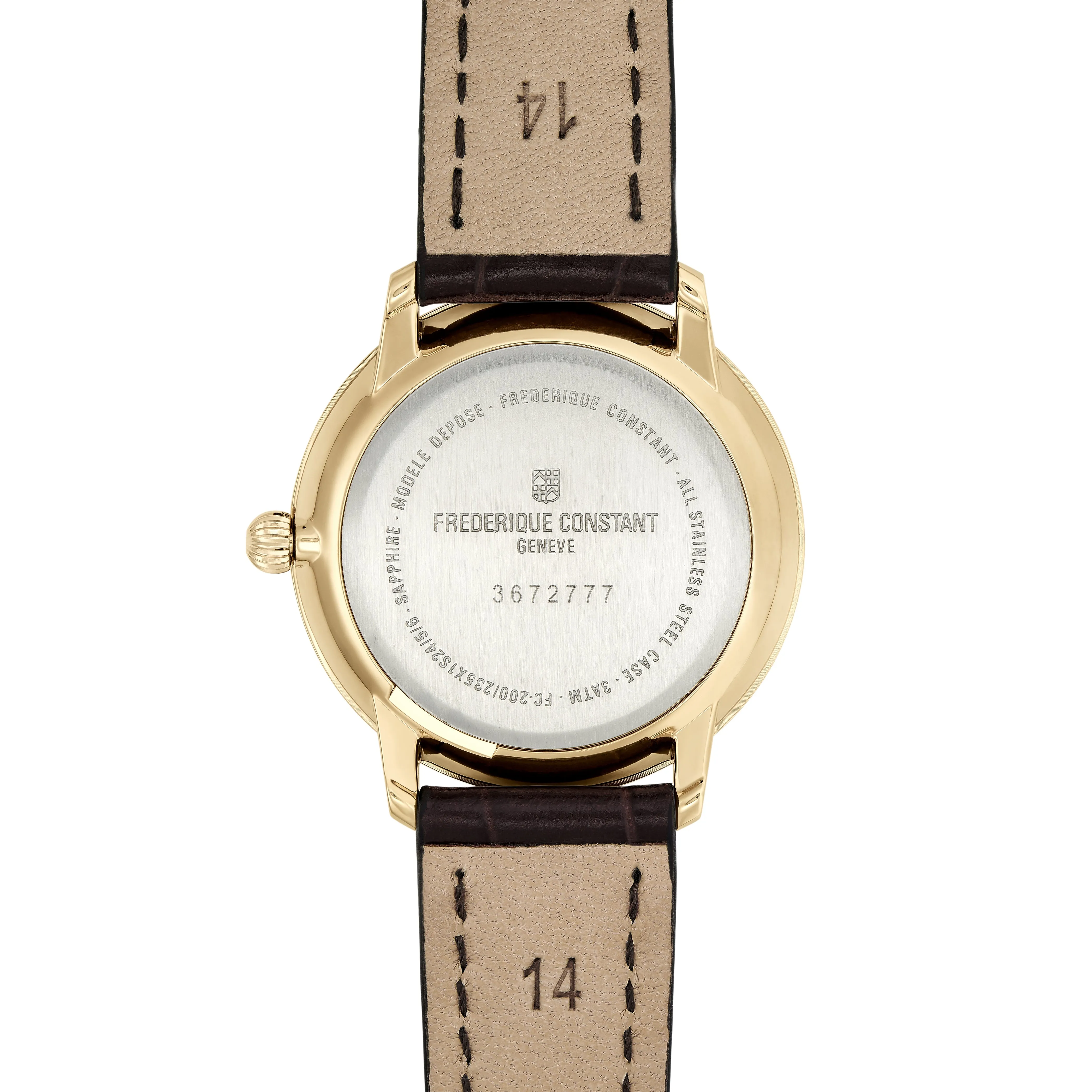 Frederique Constant Ladies Fc Slimline Small Seconds Brown Watch FC-235M1S5