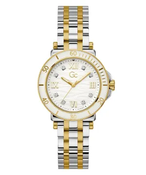 GC Ladies One Sport Lady Silver Yellow Gold Watch Z45002L1MF