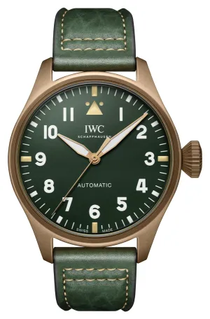 IWC Big Pilot Spitfire Automatic Bronze Green Dial Green Leather Strap Mens Watch IW329702