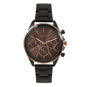 Joker & Witch Dubai Brown Dial Gumetal Metallic Link Strap Analog Men's Watch