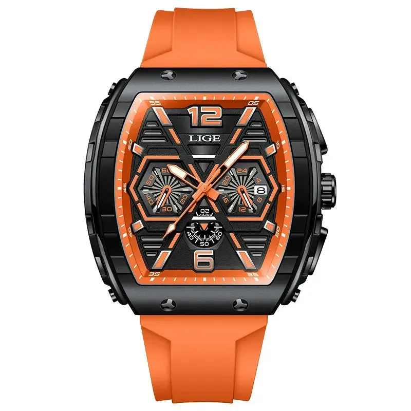 LIGE Luxury Square Watch