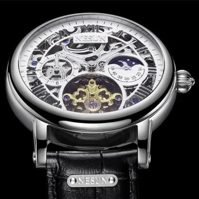 Luxury Automatic Mechanical Multi Functional Double Skeleton Men Watch