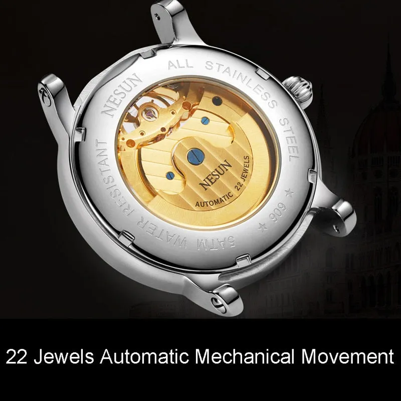 Luxury Automatic Mechanical Multi Functional Double Skeleton Men Watch